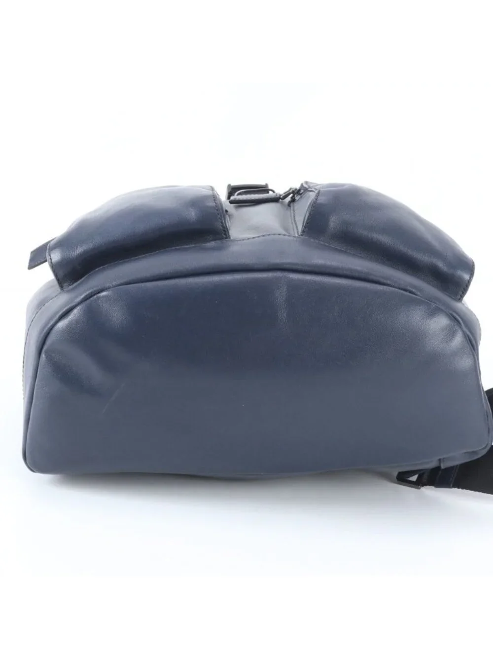 Prada Leather Backpack Shoulder Bag Navy